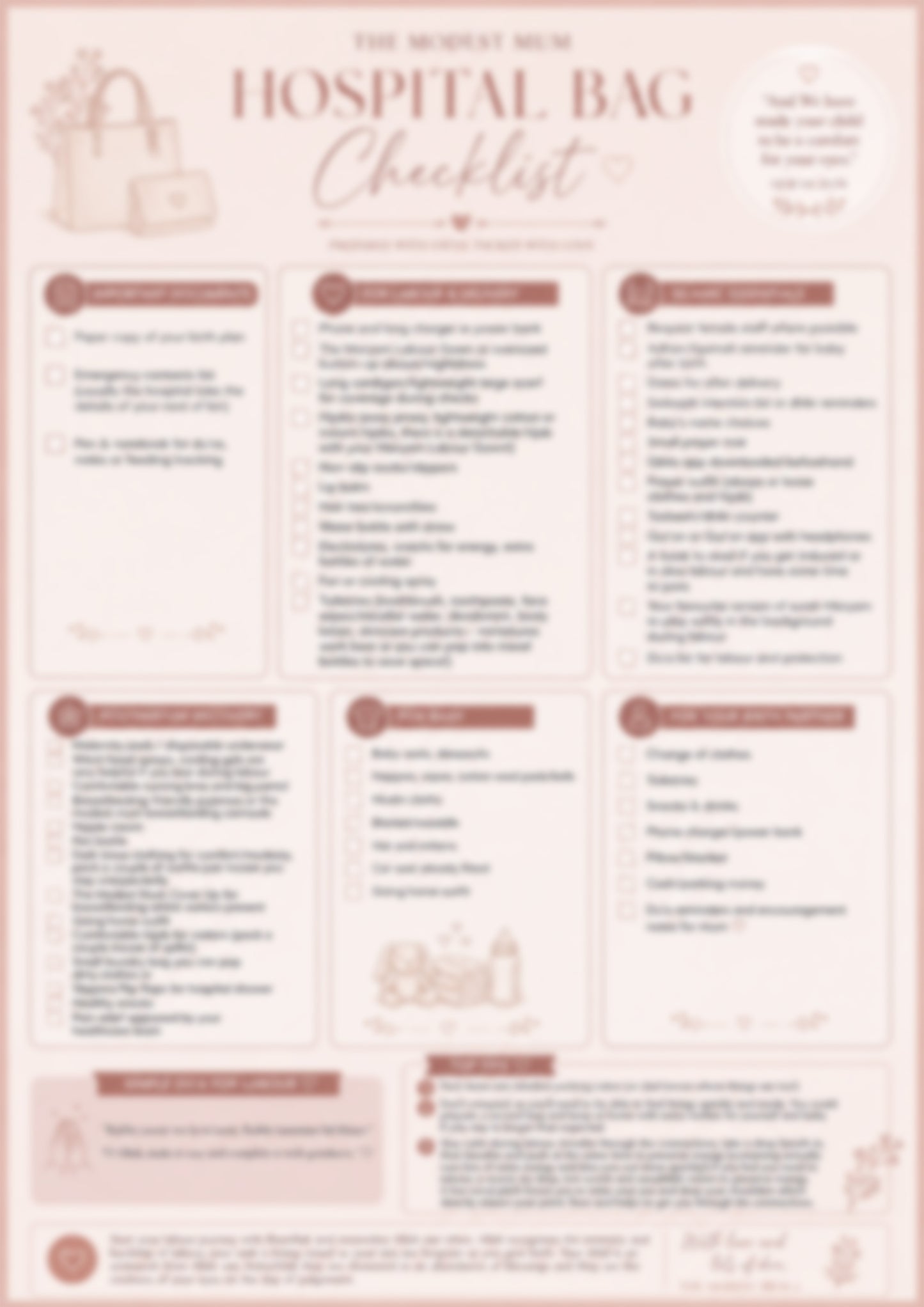Hospital Bag Checklist