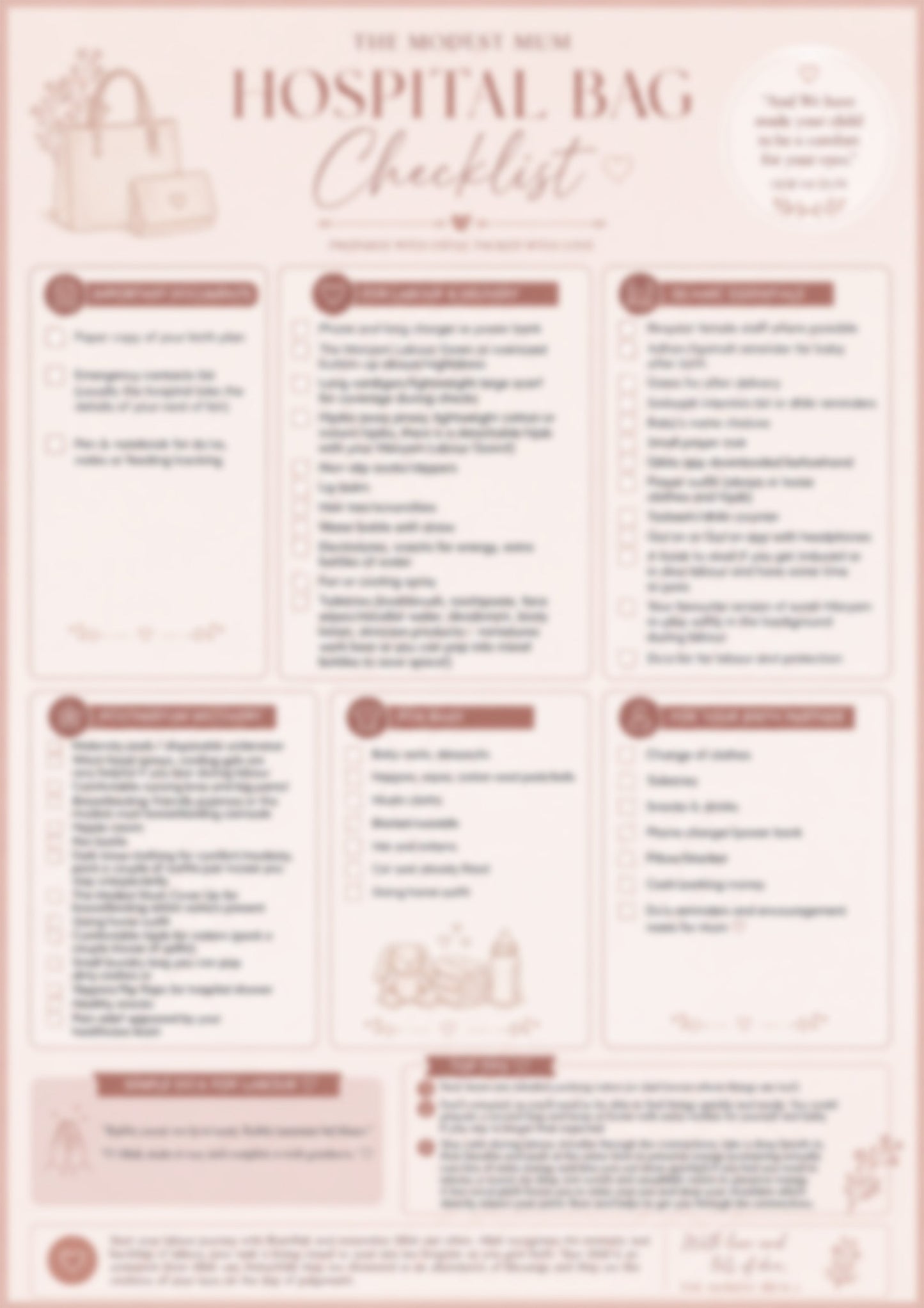 🎁 Hospital Bag Checklist
